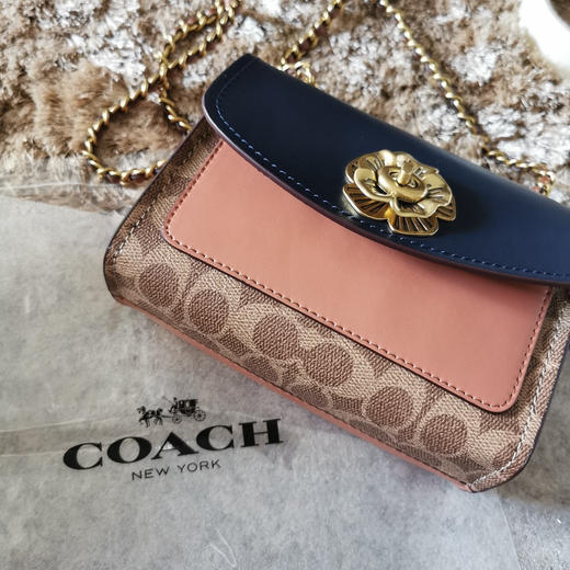 Coach parker18cm 蓝皮/啡花 商品图5