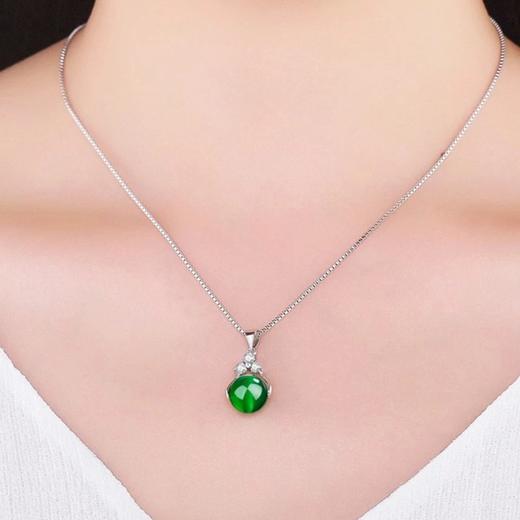 【品牌授权】花朵绿玉髓路路通吊坠（送S925银链） 商品图3