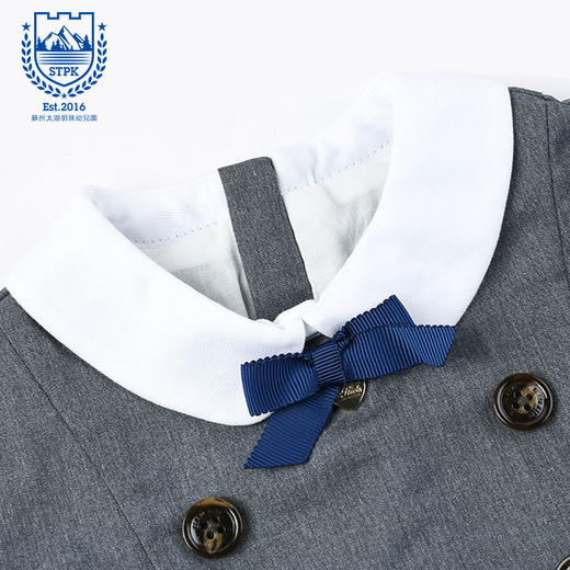 苏州太湖明珠幼儿园女孩衬衫连衣裙灰 商品图2