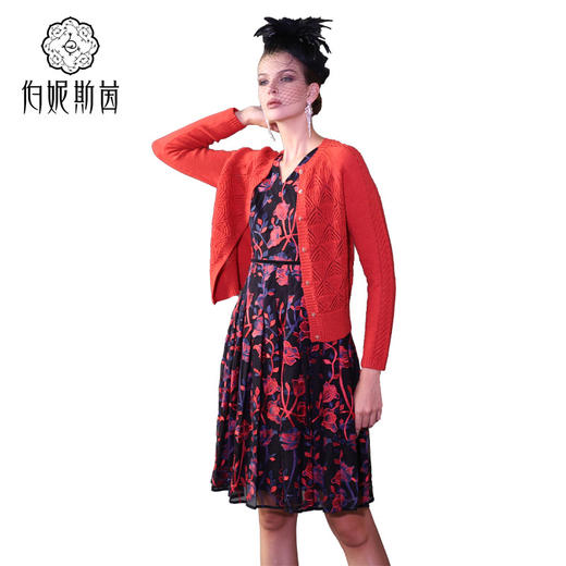 【伯妮斯茵】知性优雅小V领短款无袖连衣裙--仕女与独角兽的乌托邦--《因汉而生--哥特》3S6226 商品图1