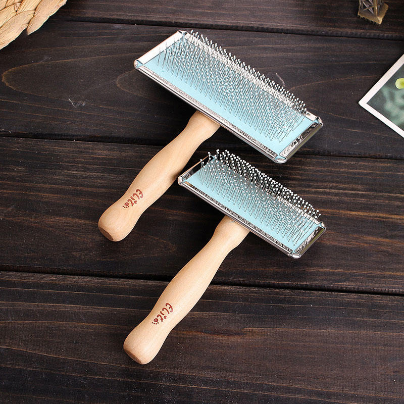 柄钢丝刷犬猫用木柄钢丝刷开毛结梳子狗狗美容猫咪梳子梳毛器宠物用品