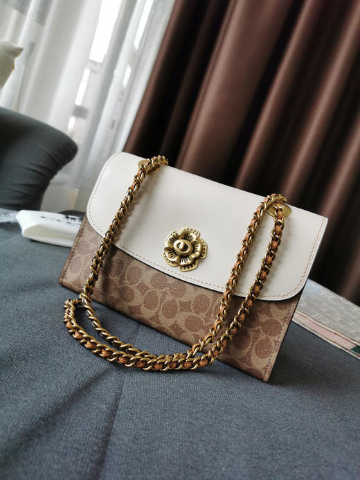 Coach蔻驰山茶花Parker26号-白咖 商品图6