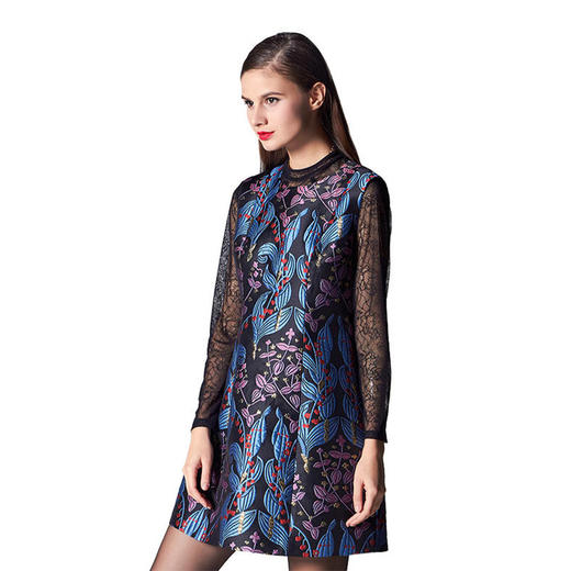 【伯妮斯茵】立体剪裁提花设计连衣裙--幸运的节律--《智慧之光--波斯艺术》1S6823 商品图0