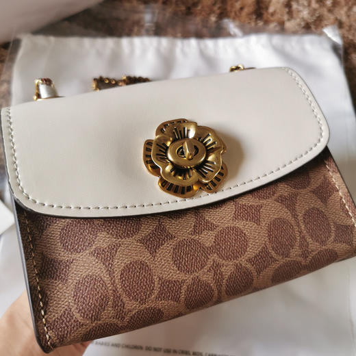 Coach parker18cm 白皮/啡花 商品图1