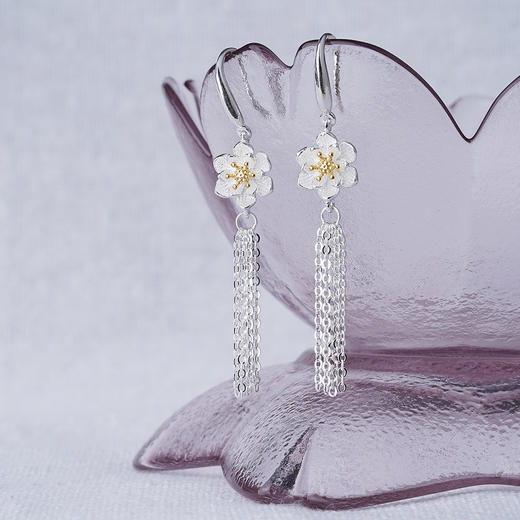 子佩集S925银荷花耳环【QBEH012】花丝荷花流苏2306 商品图2