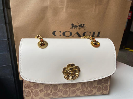 Coach蔻驰山茶花Parker26号-白咖 商品图3