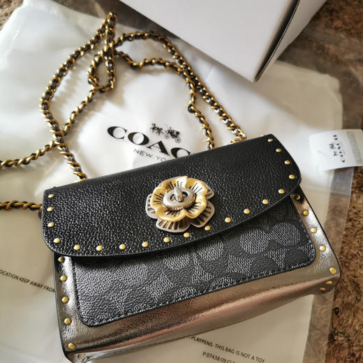 Coach parker18cm 黑皮/银 商品图0