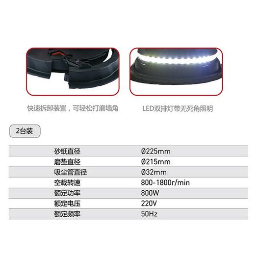 墙壁打磨机-长杆式215mm QY-8232N 商品图1
