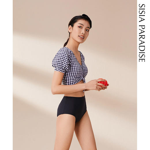 sisia2021新款泡温泉可爱学生游泳三件套高腰遮肚显瘦分体泳衣女 商品图2