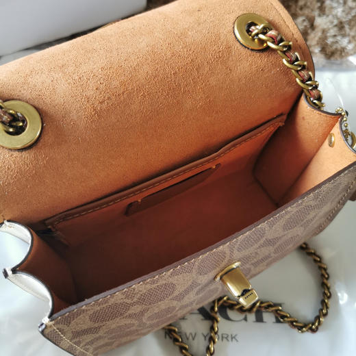 Coach parker18cm 白皮/啡花 商品图7