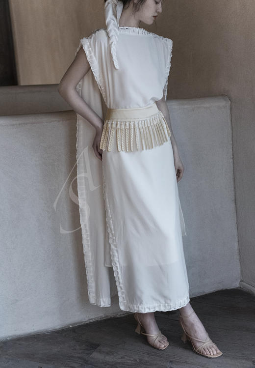 Bevza 白色双绉丝质长袍 商品图2