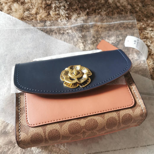 Coach parker18cm 蓝皮/啡花 商品图1