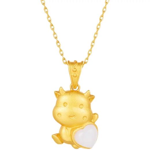 【品牌授权】元宝牛银镶和田玉吊坠（送S925银链） 商品图3