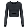 sisia瑜伽服女秋冬修身长袖t恤运动跑步健身服纯色时尚紧身上衣 商品缩略图4