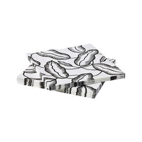 IKEA 宜家 AVSIKTLIG 阿西利 餐巾纸 白色 黑色 叶 33x33 厘米