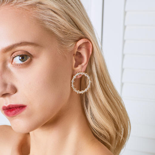 INBA049 天真有邪-气场女王 奢华镶钻圈圈耳钉耳环｜INCH EDITION 璀璨星河系列 商品图5