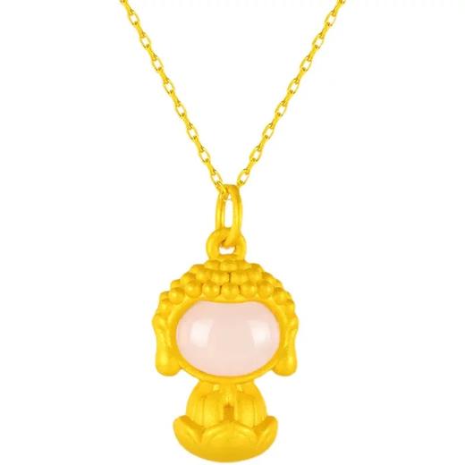 【品牌授权】宝宝佛-古法银镶玉吊坠（送S925银链） 商品图3