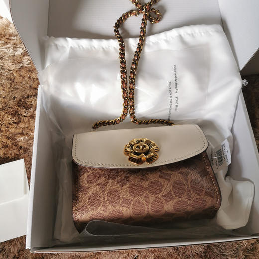 Coach parker18cm 白皮/啡花 商品图2