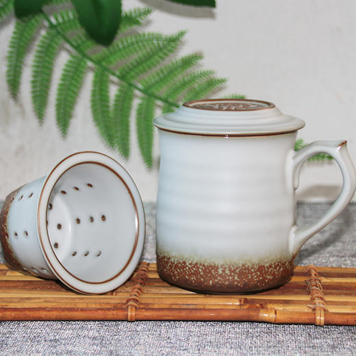 乾唐轩活瓷浪纹三件套高杯360ML（油脂釉） 商品图4