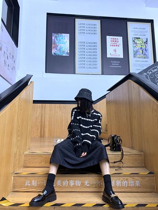 西村名物2021春季新款黑色小皮鞋JK鞋日系中跟乐福鞋制服鞋X21AM11321 商品图4