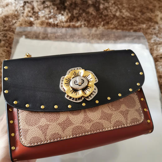 Coach parker18cm 黑皮/啡花 商品图1