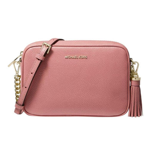 MICHAEL KORS 迈克·科尔斯 MK女包 皮革字母徽标拉链斜挎单肩包 粉色 32T8TF5M2L ROSE 商品图0