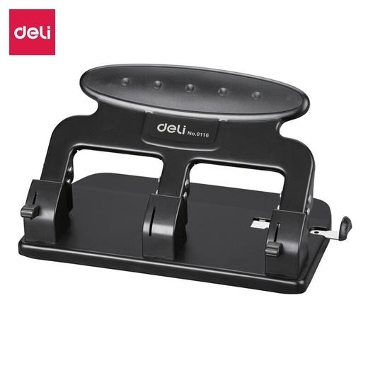 得力0116三孔打孔器可打35页带标尺打洞机纸张打洞器重型打孔机 商品图0