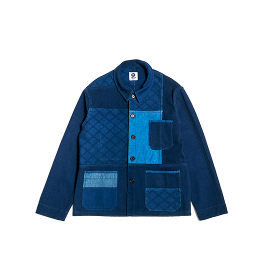 市井蓝染/菱形格刺子外套 商品图0