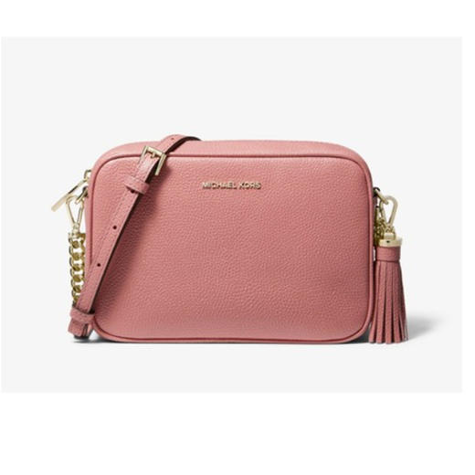 MICHAEL KORS 迈克·科尔斯 MK女包 皮革字母徽标拉链斜挎单肩包 粉色 32T8TF5M2L ROSE 商品图1