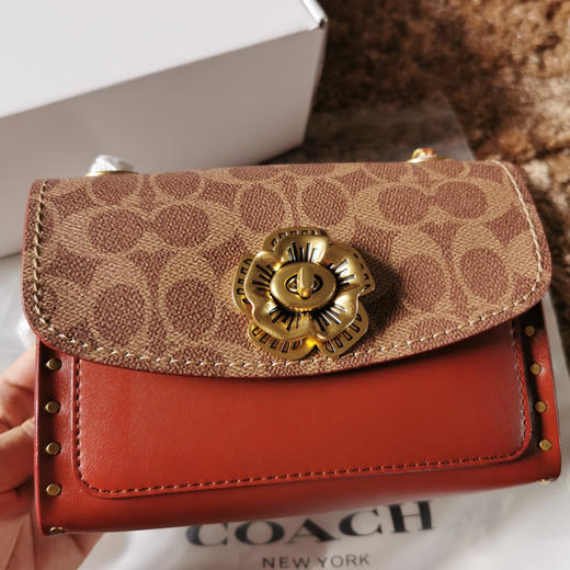 Coach parker18cm 啡花/棕皮 商品图2