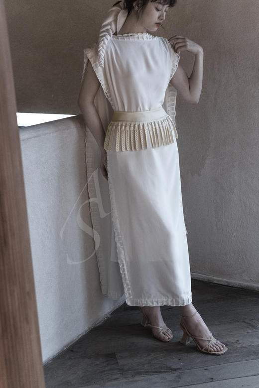 Bevza 白色双绉丝质长袍 商品图0