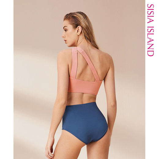 sisia2021年新款泳衣女泡温泉高腰遮肚显瘦仙女范分体式游泳衣ins 商品图2