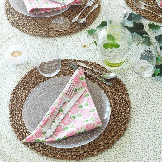 IKEA 宜家 INBJUDEN 因尤登 餐巾 白色 粉红色 45x45 厘米 商品图3