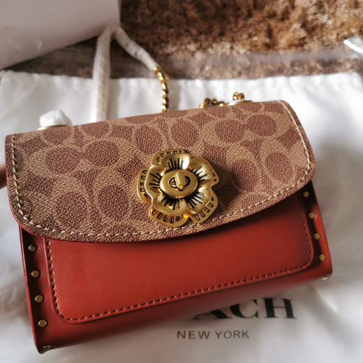 Coach parker18cm 啡花/棕皮 商品图1