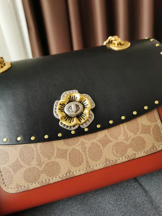 Coach蔻驰山茶花Parker26号-黑棕 商品图3