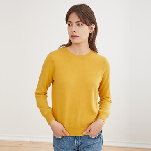 METTE羊绒世家21年早春新品女士100%山羊绒衫内搭圆领针织薄毛衣 商品图3