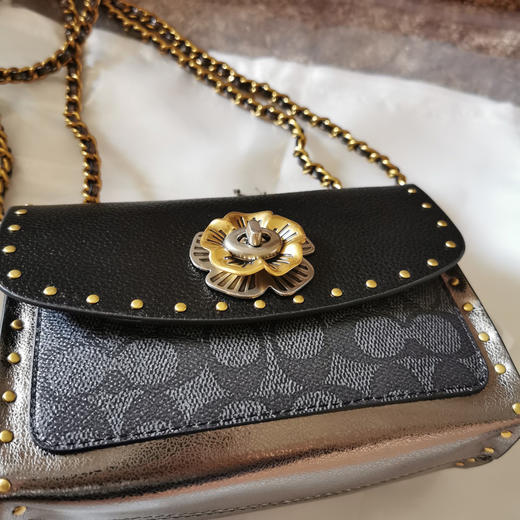 Coach parker18cm 黑皮/银 商品图3