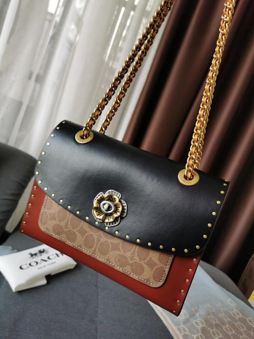 Coach蔻驰山茶花Parker26号-黑棕 商品图2