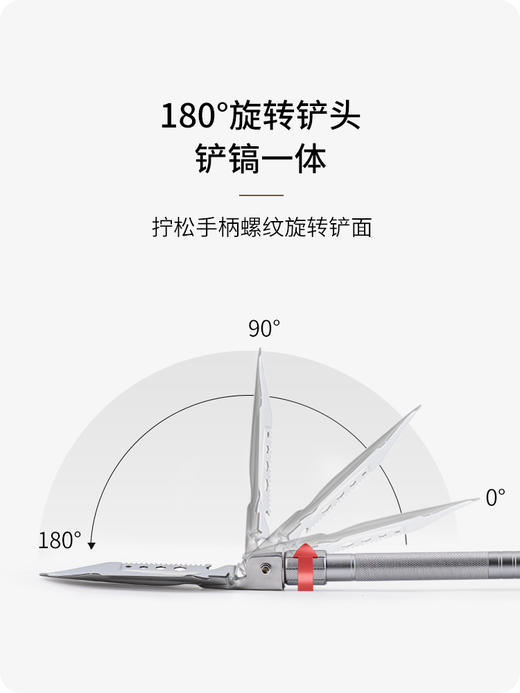 Naturehike挪客多功能户外工兵铲野外便携折叠铲子铁锹车载兵工铲 商品图2