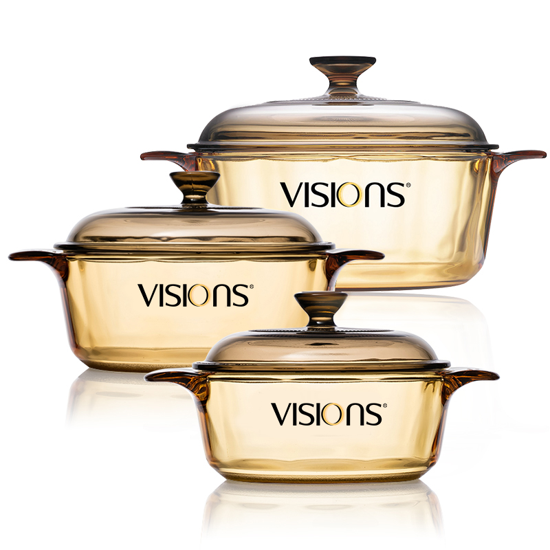 VSIONS康宁晶彩透明锅(三件套)(VS-22+VS-08+VS-12)