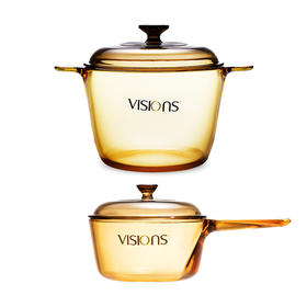 【组合】康宁VISIONS 3.5L+1L晶彩透明锅2件套（ VS-35+VSP-1R）
