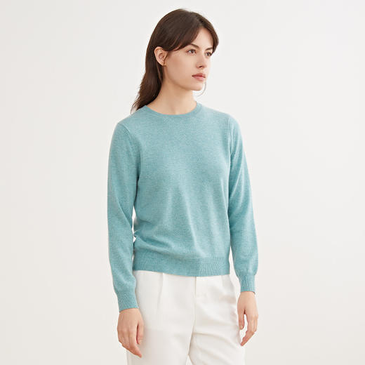 METTE羊绒世家21年早春新品女士100%山羊绒衫内搭圆领针织薄毛衣 商品图2