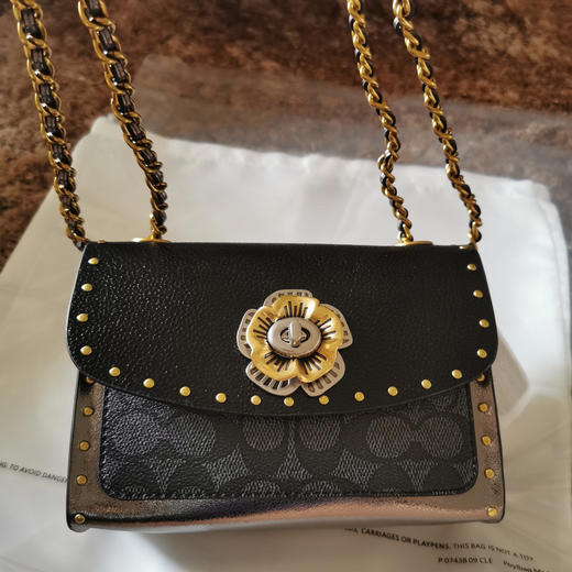 Coach parker18cm 黑皮/银 商品图2