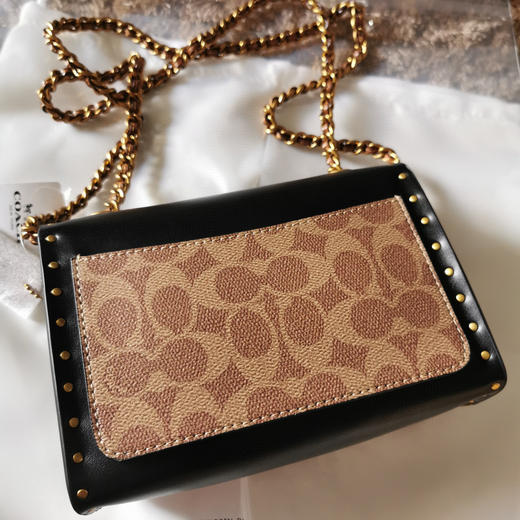 Coach parker18cm 黑皮/啡花 商品图4