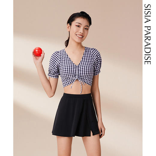 sisia2021新款泡温泉可爱学生游泳三件套高腰遮肚显瘦分体泳衣女 商品图4