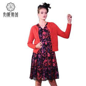 【伯妮斯茵】知性优雅小V领短款无袖连衣裙--仕女与独角兽的乌托邦--《因汉而生--哥特》3S6226