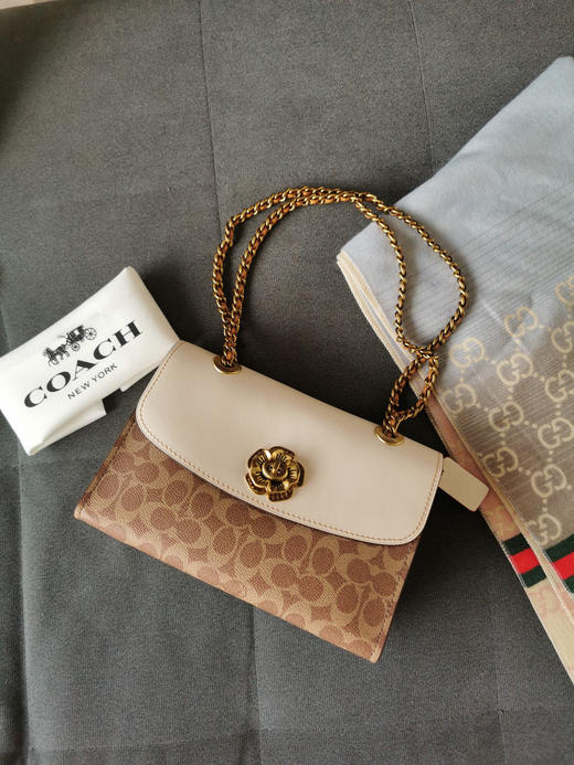 Coach蔻驰山茶花Parker26号-白咖 商品图4
