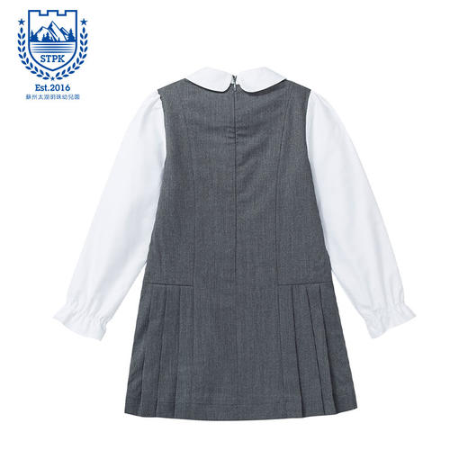苏州太湖明珠幼儿园女孩衬衫连衣裙灰 商品图1