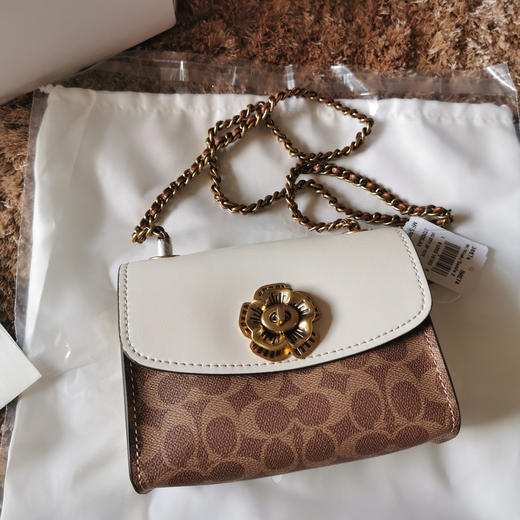Coach parker18cm 白皮/啡花 商品图0