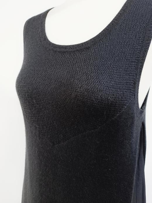 OFFiNG 羊绒拼接百褶雪纺连衣裙 - 黑色 商品图5